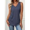 imageATHMILE Womens Tank Tops Loose Fit Casual V Neck Shirts Flowy Sleeveless Summer Soft Tee Basic Trendy OutfitsNavy Blue