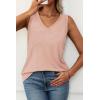 imageATHMILE Womens Tank Tops Loose Fit Casual V Neck Shirts Flowy Sleeveless Summer Soft Tee Basic Trendy OutfitsPink