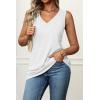imageATHMILE Womens Tank Tops Loose Fit Casual V Neck Shirts Flowy Sleeveless Summer Soft Tee Basic Trendy OutfitsWhite