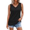 imageATHMILE Womens Tank Tops Loose Fit Casual V Neck Shirts Flowy Sleeveless Summer Soft Tee Basic Trendy OutfitsBlack
