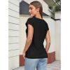 imageATHMILE Womens Tops Summer Basic T Shirts Business Casual Loose Fit Cap Sleeve Tee Cute Clothes Trendy Fashion OutfitsBlack