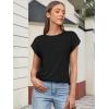 imageATHMILE Womens Tops Summer Basic T Shirts Business Casual Loose Fit Cap Sleeve Tee Cute Clothes Trendy Fashion OutfitsBlack