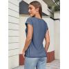 imageATHMILE Womens Tops Summer Basic T Shirts Business Casual Loose Fit Cap Sleeve Tee Cute Clothes Trendy Fashion OutfitsGrey Blue