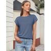 imageATHMILE Womens Tops Summer Basic T Shirts Business Casual Loose Fit Cap Sleeve Tee Cute Clothes Trendy Fashion OutfitsGrey Blue
