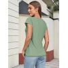 imageATHMILE Womens Tops Summer Basic T Shirts Business Casual Loose Fit Cap Sleeve Tee Cute Clothes Trendy Fashion OutfitsGrey Green