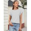 imageATHMILE Womens Tops Summer Basic T Shirts Business Casual Loose Fit Cap Sleeve Tee Cute Clothes Trendy Fashion OutfitsWhite