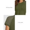 imageATHMILE Womens Tshirts Trendy Fashion Tops Lace Short Sleeve Business Tee Shirts Casual Knitted Blouses Summer Outfits 2025Armygreen