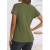 imageATHMILE Womens Tshirts Trendy Fashion Tops Lace Short Sleeve Business Tee Shirts Casual Knitted Blouses Summer Outfits 2025Armygreen
