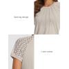 imageATHMILE Womens Tshirts Trendy Fashion Tops Lace Short Sleeve Business Tee Shirts Casual Knitted Blouses Summer Outfits 2025Beige