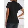 imageATHMILE Womens Tshirts Trendy Fashion Tops Lace Short Sleeve Business Tee Shirts Casual Knitted Blouses Summer Outfits 2025Black