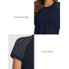 imageATHMILE Womens Tshirts Trendy Fashion Tops Lace Short Sleeve Business Tee Shirts Casual Knitted Blouses Summer Outfits 2025Navy