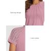 imageATHMILE Womens Tshirts Trendy Fashion Tops Lace Short Sleeve Business Tee Shirts Casual Knitted Blouses Summer Outfits 2025Pink