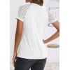imageATHMILE Womens Tshirts Trendy Fashion Tops Lace Short Sleeve Business Tee Shirts Casual Knitted Blouses Summer Outfits 2025White