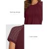 imageATHMILE Womens Tshirts Trendy Fashion Tops Lace Short Sleeve Business Tee Shirts Casual Knitted Blouses Summer Outfits 2025Winered