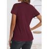 imageATHMILE Womens Tshirts Trendy Fashion Tops Lace Short Sleeve Business Tee Shirts Casual Knitted Blouses Summer Outfits 2025Winered