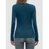 imageATHMILE Womens Fall Deep V Neck Long Sleeve Shirts Modal Slim Fit Basic Tee Tops Navy