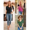 imageATHMILE Womens Summer Shirt V Neck Casual Tshirts Puff Sleeve Tops for Women Trendy 2025 Tunic Solid ColorGrey Green