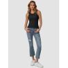 imageATHMILE Womens Tank Top Sleeveless Racerback High Neck Casual Basic Cotton Ribbed Fitted Fashion 2025Black