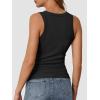 imageATHMILE Womens Tank Top Sleeveless Racerback High Neck Casual Basic Cotton Ribbed Fitted Fashion 2025Black