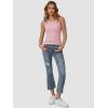imageATHMILE Womens Tank Top Sleeveless Racerback High Neck Casual Basic Cotton Ribbed Fitted Fashion 2025Darkpink