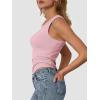 imageATHMILE Womens Tank Top Sleeveless Racerback High Neck Casual Basic Cotton Ribbed Fitted Fashion 2025Darkpink