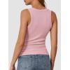 imageATHMILE Womens Tank Top Sleeveless Racerback High Neck Casual Basic Cotton Ribbed Fitted Fashion 2025Darkpink