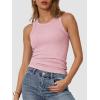 imageATHMILE Womens Tank Top Sleeveless Racerback High Neck Casual Basic Cotton Ribbed Fitted Fashion 2025Darkpink