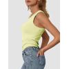 imageATHMILE Womens Tank Top Sleeveless Racerback High Neck Casual Basic Cotton Ribbed Fitted Fashion 2025Lightyellow