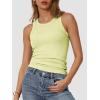imageATHMILE Womens Tank Top Sleeveless Racerback High Neck Casual Basic Cotton Ribbed Fitted Fashion 2025Lightyellow