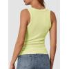 imageATHMILE Womens Tank Top Sleeveless Racerback High Neck Casual Basic Cotton Ribbed Fitted Fashion 2025Lightyellow