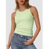 imageATHMILE Womens Tank Top Sleeveless Racerback High Neck Casual Basic Cotton Ribbed Fitted Fashion 2025Mintgreen