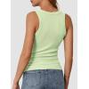 imageATHMILE Womens Tank Top Sleeveless Racerback High Neck Casual Basic Cotton Ribbed Fitted Fashion 2025Mintgreen