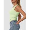 imageATHMILE Womens Tank Top Sleeveless Racerback High Neck Casual Basic Cotton Ribbed Fitted Fashion 2025Mintgreen