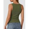 imageATHMILE Womens Tank Top Sleeveless Racerback High Neck Casual Basic Cotton Ribbed Fitted Fashion 2025Olivegreen