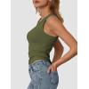 imageATHMILE Womens Tank Top Sleeveless Racerback High Neck Casual Basic Cotton Ribbed Fitted Fashion 2025Olivegreen
