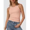 imageATHMILE Womens Tank Top Sleeveless Racerback High Neck Casual Basic Cotton Ribbed Fitted Fashion 2025Pink