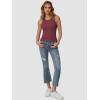 imageATHMILE Womens Tank Top Sleeveless Racerback High Neck Casual Basic Cotton Ribbed Fitted Fashion 2025Winered