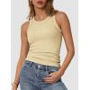 imageATHMILE Womens Tank Top Sleeveless Racerback High Neck Casual Basic Ribbed Fitted 2025 FashionApricot