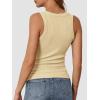 imageATHMILE Womens Tank Top Sleeveless Racerback High Neck Casual Basic Ribbed Fitted 2025 FashionApricot