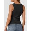 imageATHMILE Womens Tank Top Sleeveless Racerback High Neck Casual Basic Ribbed Fitted 2025 FashionBlack