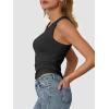 imageATHMILE Womens Tank Top Sleeveless Racerback High Neck Casual Basic Ribbed Fitted 2025 FashionBlack