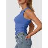 imageATHMILE Womens Tank Top Sleeveless Racerback High Neck Casual Basic Ribbed Fitted 2025 FashionBlue
