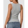 imageATHMILE Womens Tank Top Sleeveless Racerback High Neck Casual Basic Ribbed Fitted 2025 FashionGrey