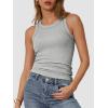 imageATHMILE Womens Tank Top Sleeveless Racerback High Neck Casual Basic Ribbed Fitted 2025 FashionGrey