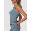 imageATHMILE Womens Tank Top Sleeveless Racerback High Neck Casual Basic Ribbed Fitted 2025 FashionHaze Blue