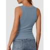 imageATHMILE Womens Tank Top Sleeveless Racerback High Neck Casual Basic Ribbed Fitted 2025 FashionHaze Blue