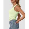 imageATHMILE Womens Tank Top Sleeveless Racerback High Neck Casual Basic Ribbed Fitted 2025 FashionMintgreen