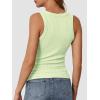 imageATHMILE Womens Tank Top Sleeveless Racerback High Neck Casual Basic Ribbed Fitted 2025 FashionMintgreen