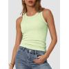 imageATHMILE Womens Tank Top Sleeveless Racerback High Neck Casual Basic Ribbed Fitted 2025 FashionMintgreen
