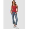 imageATHMILE Womens Tank Top Sleeveless Racerback High Neck Casual Basic Ribbed Fitted 2025 FashionRed